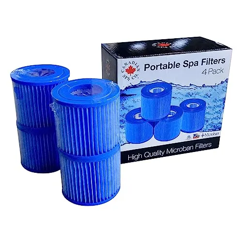 CANADIAN SPA CO. Filter Set für Portable Hot Tubs, 4 Stück, Ersatzfilter geeignet für Swift Current und Grand Rapids Hot Tub, antimikrobieller Schutz, Silberionen-Technologie