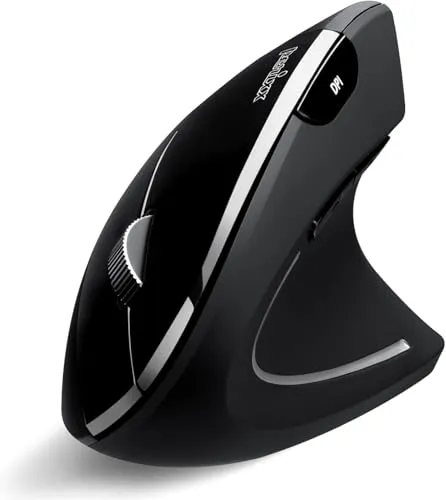 Perixx PERIMICE-813 Bluetooth Maus - Vertikale Bluetooth-Maus mit kabelloser 3-in-1-Multi-Device-Technologie, ideal für Ergonomie und Komfort unterwegs - perfekt für Rechtshänder.