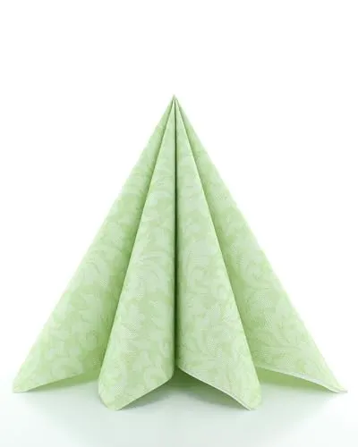 Sovie Horeca Linclass Airlaid Servietten Mika Pistazie 50 Stück - Einmalservietten 40 x 40 cm - Reißfest & Saugstark - Für Hochzeit, Geburtstag, Party