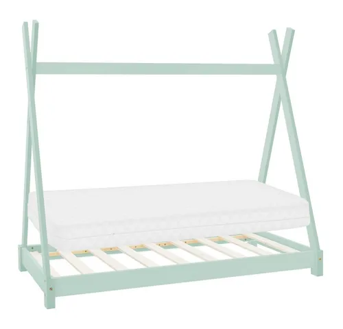 ML-DESIGN Spielbett Hausbett Tipi Zeltbett - Betten für Kinder, robustes Kieferholz und inklusive Lattenrost, ideal für kreatives Spielen und erholsamen Schlaf, perfekt für Kinder von 3-9 Jahren.