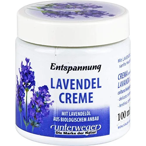 Lavendel Entspannungs-Creme 100 ML - Arzneimittel mit reinem Lavendelöl, beruhigt und harmonisiert die Haut. Parabenfrei und ohne künstliche Farb- und Duftstoffe für sanfte Pflege.