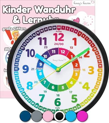 Honey's Heaven Wanduhr für Kinder in schwarz von Honey's Heaven
