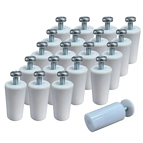 Rolladenstopper Weiß 40 mm für Rollladen aus PVC, Rolladen Stopper enthält Alles Notwendige für die Montage, Unterlegscheiben und Schrauben. 20