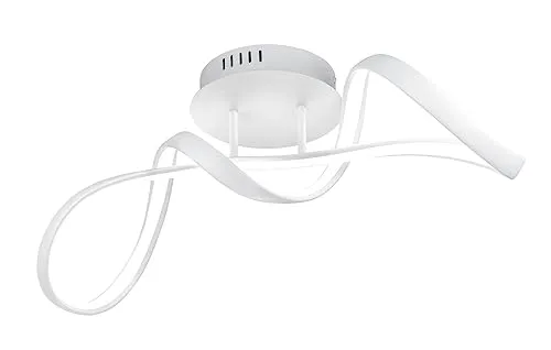 Reality Leuchten LED Deckenleuchte Perugia R67091131 - Moderne LED Deckenleuchte in Weiß matt mit 28 Watt und Switch Dimmer für individuelle Helligkeitseinstellungen - ideal für stimmungsvolle Beleuchtung in jedem Raum.