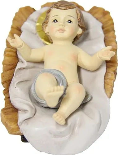 FADEDA 2X Jesuskind mit Barren/Höhe:7 cm/handbemalt/detailgetreue Krippen Figuren