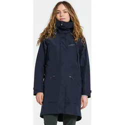 Didriksons Women's Ilma Parka 8 - Wasser- und winddichter Mantel in Blau - Funktionsjacke für Frauen, Größe 36; ideal für Wanderungen, mit 2-Wege Front-RV und Kapuze; schützt zuverlässig vor Nässe und Wind.