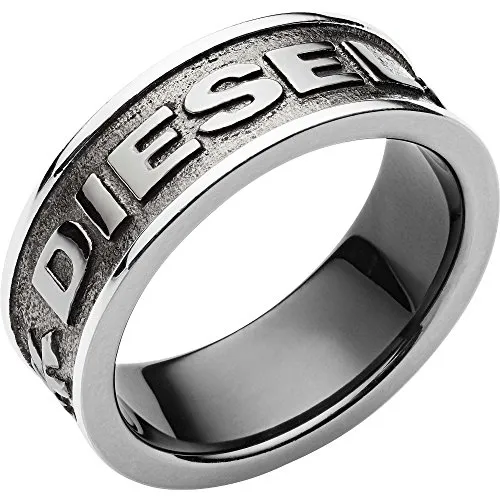 Diesel Gunmetal Edelstahl Ring für Frauen, Größen 8-11.5 - Eleganter Ringe für Damen aus hochwertigem Edelstahl, stilvoll verpackt in einer Diesel Geschenkbox - ideal zum Verschenken oder Selbstverwöhnen.