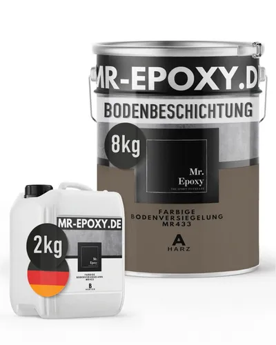 Mr. Epoxy Epoxidharz Bodenbeschichtung 10 kg - 2K Betonfarbe für Garagen & Werkstätten - Hochwertige 2K-Bodenbeschichtung für langlebige und widerstandsfähige Böden in Garage und Werkstatt. Einfache Anwendung mit optimaler Deckkraft für eine professionelle Optik.