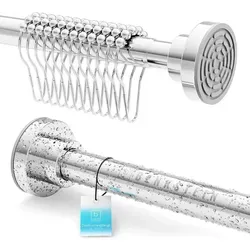Benkstein Duschvorhangstange ausziehbar 125-220 cm - Duschvorhangstange ohne Bohren, aus Edelstahl, stufenlos verstellbar und rutschfest – ideal für jedes Badezimmer und einfache Montage!