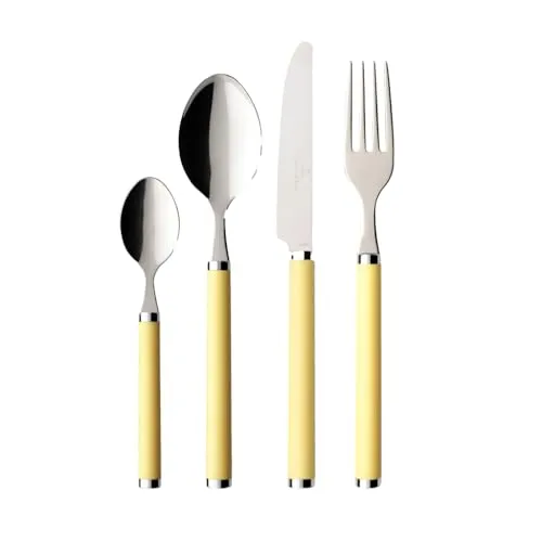 Villeroy & Boch Play! Sunny Day Tafelbesteck 24-teilig - Besteckset für 6 Personen in fröhlichem Gelb, spülmaschinenfest und ideal für moderne Tischdekorationen.