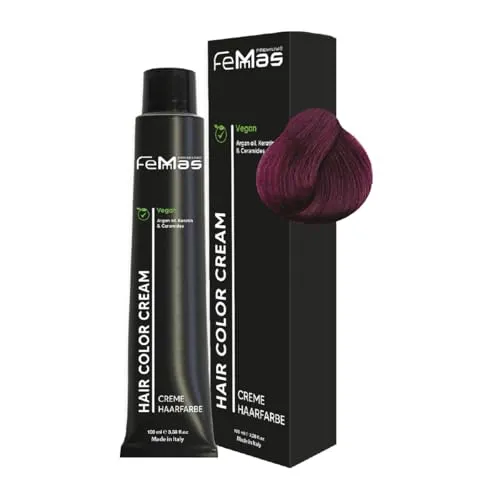 FemMas Haarfarbe Mittelblond Violett Intensiv 7.22 I Creme Haarfarbe mit Arganöl, Keratin & Ceramiden I dauerthafte Haarfärbung oder Tönung für strahlende Farbergebnisse I 100 ml