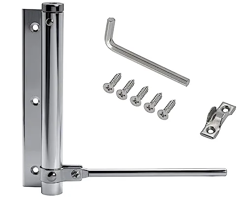 Stahlia Automatischer Türschließer Glanz (2 Stück) Türdämpfer 55 KG Schließkraft Zimmertür Haustür Gartentor Scharnier Stangentürschließer