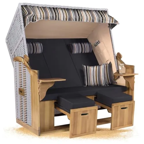 Strandkorb Hanse XXL 2,5-Sitzer Volllieger Beige Anthrazit