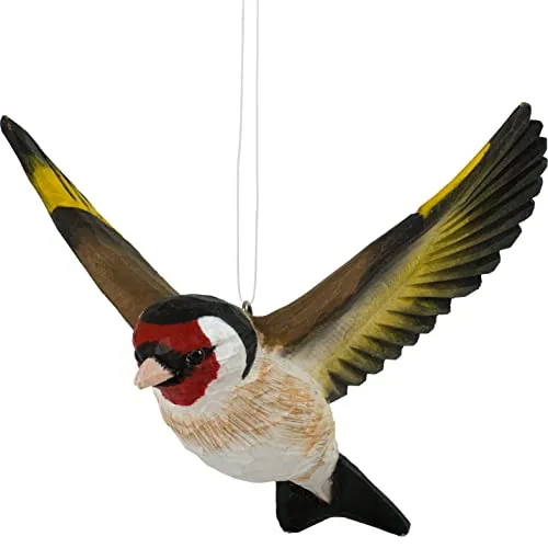 Wildlife Garden Skulptur Flying Goldfinch - Skulpturen für den Garten, handgefertigte Deko für Vögel, die Ihrem Garten Farbe und Leben verleiht.