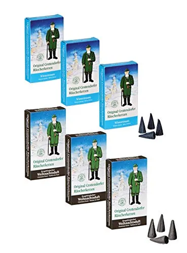 Crottendorfer Räucherkerzen - Weihnachtstraum: 6 Sets à 24 Stück, 3x Wintertraum, 3x Weihnachtsduft (Spices)