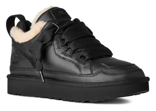 UGG Lowmel Lthr Damen-Sneaker Schwarz 36 EU - Elegante Damen-Sneaker aus hochwertigem Leder mit weichem Wollfutter und komfortabler EVA-Außensohle. Ideal für stilvolle und bequeme Alltagslooks.