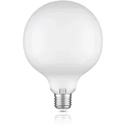 ledscom.de E27 LED Leuchtmittel, G125, warmweiß (2700 K), 6,2 W, 845lm, Milchglas extra matt