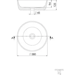 Steinberg Serie 540 Aufsatzwaschtisch, rund, 380x125mm von Steinberg