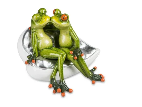 formano Dekofigur Froschpaar auf Sofa 15 cm - Handgefertigte Dekofigur aus glasiertem Kunststein. Das charmante Froschpaar bringt Freude in jedes Zuhause und eignet sich perfekt als Geschenk oder für die persönliche Sammlung.
