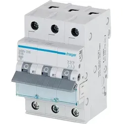 Leitungsschutzschalter Hager, C16A 3p, 6kA, MCN316