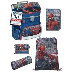 Scooli Ranzen-Set 5-teilig SPIDER-MAN Schulranzen-Set mit Federmäppchen - Blau