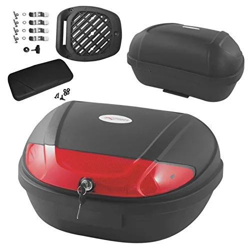 Top Case Motorrad Touring Top Box Koffer mit Rückenlehne Scooter Quad 48 lt