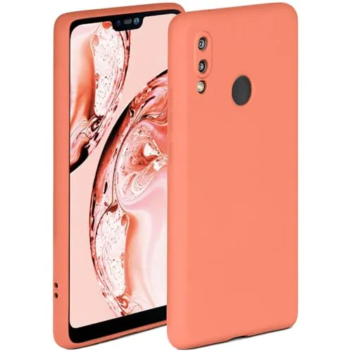 ONEFLOW Soft Case für Huawei P20 Lite Hülle aus Silikon mit Kameraschutz, Silikonhülle mit erhöhtem Schutz fürs Display, Backcover Schutzhülle, weiche Handyhülle, Koralle