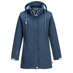 FirstB Softshellmantel Damen - Blau, Größe 44 - Funktionsjacke aus 100% Polyester, winddicht und wasserfest, ideal für Outdoor-Aktivitäten bei jedem Wetter.