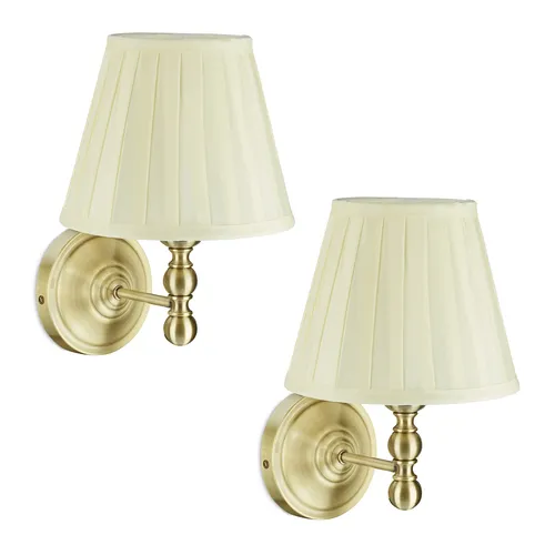 Wandlampe Flurlampe 2er Set für Schlafzimmer in beige von Relaxdays