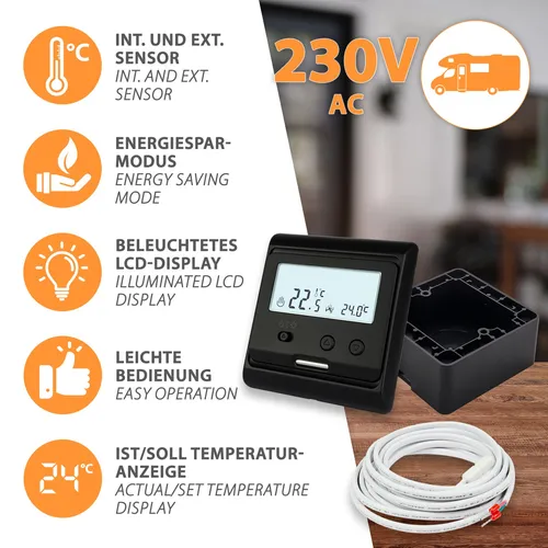 M3 Aufputz-Thermostat 230V für Fußbodenheizung