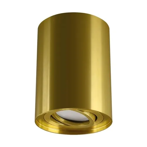 Deckenspot Deckenleuchte Gold Ø 9,4cm - Schwenkbar für individuelle Ausleuchtung - Lampen: Zeitloser Aufputzstrahler aus Aluminium in Gold, ideal für jeden Raum und sorgt für eine flexible Lichtgestaltung.