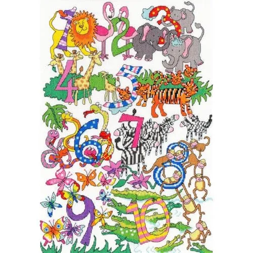 Bothy Threads Kreuzstich-Set Zahlenspaß, 30x44cm, XJR23, Zählmuster