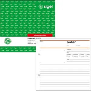 Sigel Kurzbriefe SD009, 2/3 A4, selbstdurchschreibend, 50 Blatt