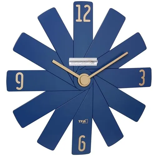 TFA Dostmann Designer-Wanduhr analog Clock in The Box, 60.3020, mit Stecksystem, leises Uhrwerk, Lange Batterielaufzeit, Quarzuhr, Wohnzimmeruhr, Küchenuhr