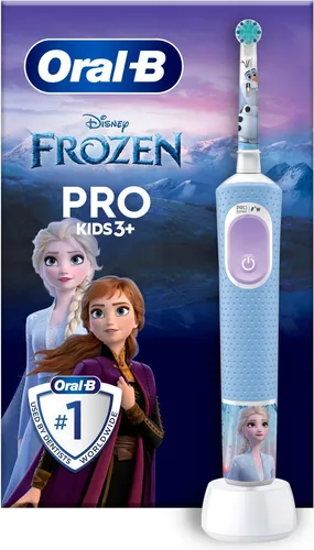 Oral-B Vitality Pro 103 Kids Frozen - Elektrische Zahnbürste für Kinder, sanfte Reinigung mit extra weichen Borsten und wechselbaren Stickern