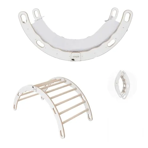 MAMOI® Kletterbogen mit Kissen, Kissen für Klettergerüst aus Holz, Kletterdreieck, Klettern, Holzbogen, Spielplatz, Klettergerüst Indoor