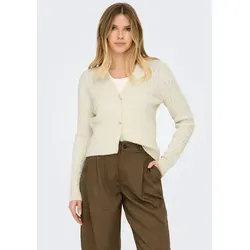 ONLY ONLKATIA LS CABLE V-NECK CARDIGAN CC KNT Strickjacke - Modische Strickjacke für Damen in grau, figurbetont und mit V-Ausschnitt. Perfekt für gemütliche Anlässe und hält warm bei kühleren Temperaturen.