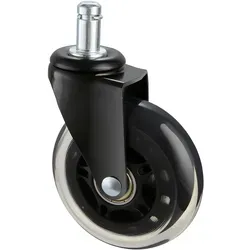 VEVOR Bürostuhl Rollen(5er Set) φ76,2MM Ersatz-Hartbodenrollen aus Polyurethan Schreibtischstuhl Rollen 59kg Tragfähigkeit Drehstuhlrollen Ideal für Bürostühle Gaming-Stühle Drehstühle