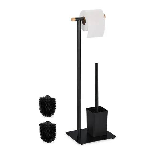 WC Garnitur Badezimmergarnitur Klobürstenhalter WC-Bürste freistehend Bambus