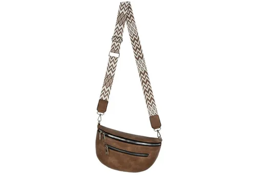 EAAKIE Gürteltasche Bauchtasche Umhängetasche Crossbody-Bag Kunstleder Italy-Design, als Schultertasche, CrossOver, Umhängetasche tragbar