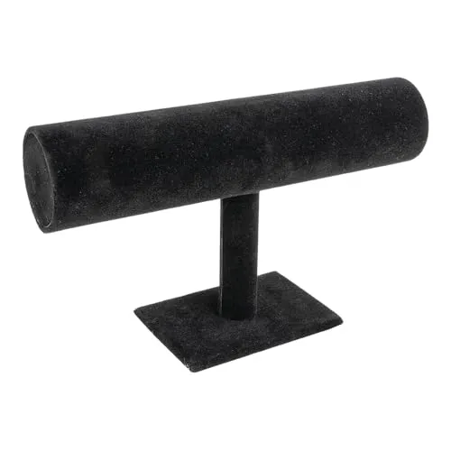 Ideen mit Herz Schmuckständer für Armbänder & Uhren | 23,5 cm x 7 cm x 13,5 cm | schwarz | Samt-Optik