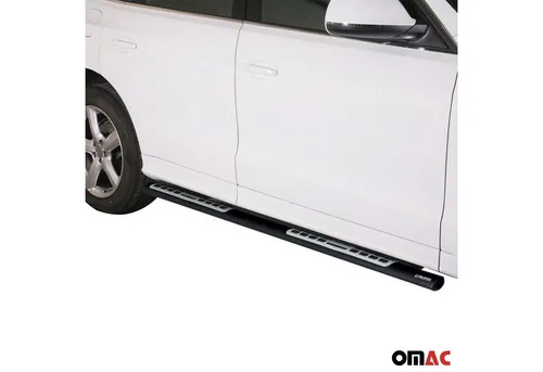 OMAC Kfz-Schmutzfänger Stahl Seitenschweller Schwellerrohre für Audi Q5 8R 2008-2017, 2-tlg., Rutschfest, Haltbar, Aerodynamik