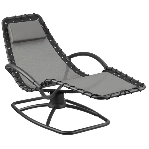 tectake® Ergonomische Gartenliege mit Schwingfunktion