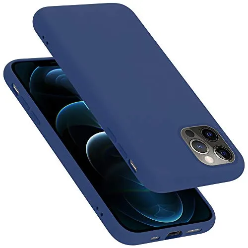 Cadorabo Hülle kompatibel mit Apple iPhone 12 PRO MAX Hülle Silikon Handyhülle für iPhone 12 PRO MAX Case aus flüssigem Silikon- Kratzfeste und stoßfeste dünne TPU Schutzhülle - Liquid BLAU