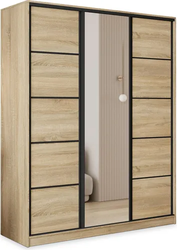 Masseno Schwebetürenschrank PINA mit Spiegel und Schubladen - Moderner Schwebetürenschrank PINA 150 cm – eleganter Stauraum mit 4 Schubladen und großem Spiegel für mehr Licht und optische Weite. Ideal für stilvolle und praktische Lösungen in Ihrem Schlafzimmer.