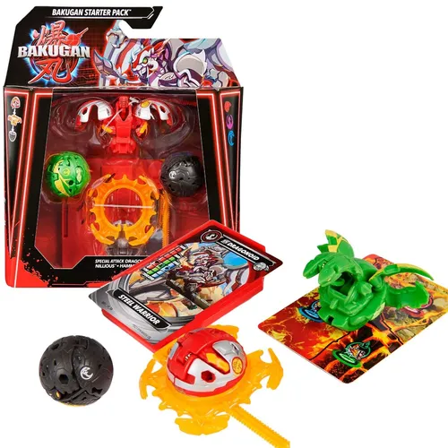 Bakugan Starter Pack Strategie Spiel Set 3 Figuren Special Attack Dragonoid
