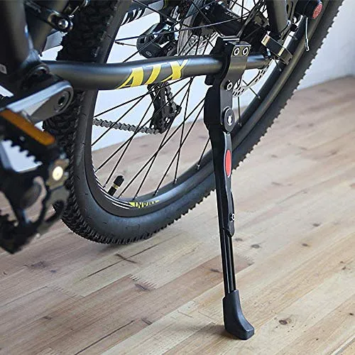 AOI Fahrrad-Ständer Aluminiumlegierung Verstellbarer Fahrrad-Seitenständer für Fahrräder mit verdecktem, federbelastetem Riegel für 24-29-Zoll-Leicht-, Mittel- und Cruiser-Fahrräder