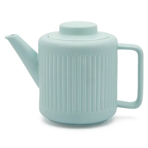 Teekanne 1.2 Liter blau Porzellan Kanne mit Filter Sieb-Einsatz Porzellankanne