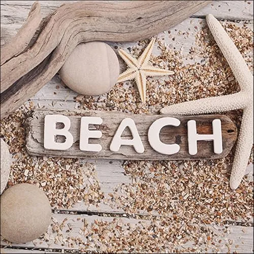 Ambiente Serviette Lunch 33x33cm Motiv: Beach wood - Strand Seestern Sand Maritim 20 Stück pro Packung