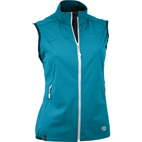 MAUL Sport Entschenkopf Softshellweste - Damen, blau (17) 44 - Funktionsjacke für Damen, ideal für Wandern und Reisen. Wasserdicht, atmungsaktiv und elastisch für maximale Bewegungsfreiheit und Komfort.